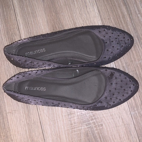 Maurices Kylie Grey silver sequined formal flats - Picture 7 of 8